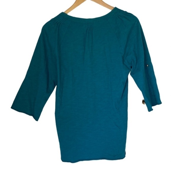 APRIL Cornell Embroidered Blue Top 3/4 Sleeve Womens Size Small - Picture 2 of 6